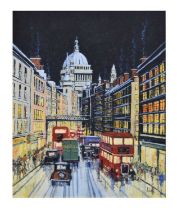 Alan King (1946-2013) - Oil on canvas - 'London Impressions', towards St. Pauls