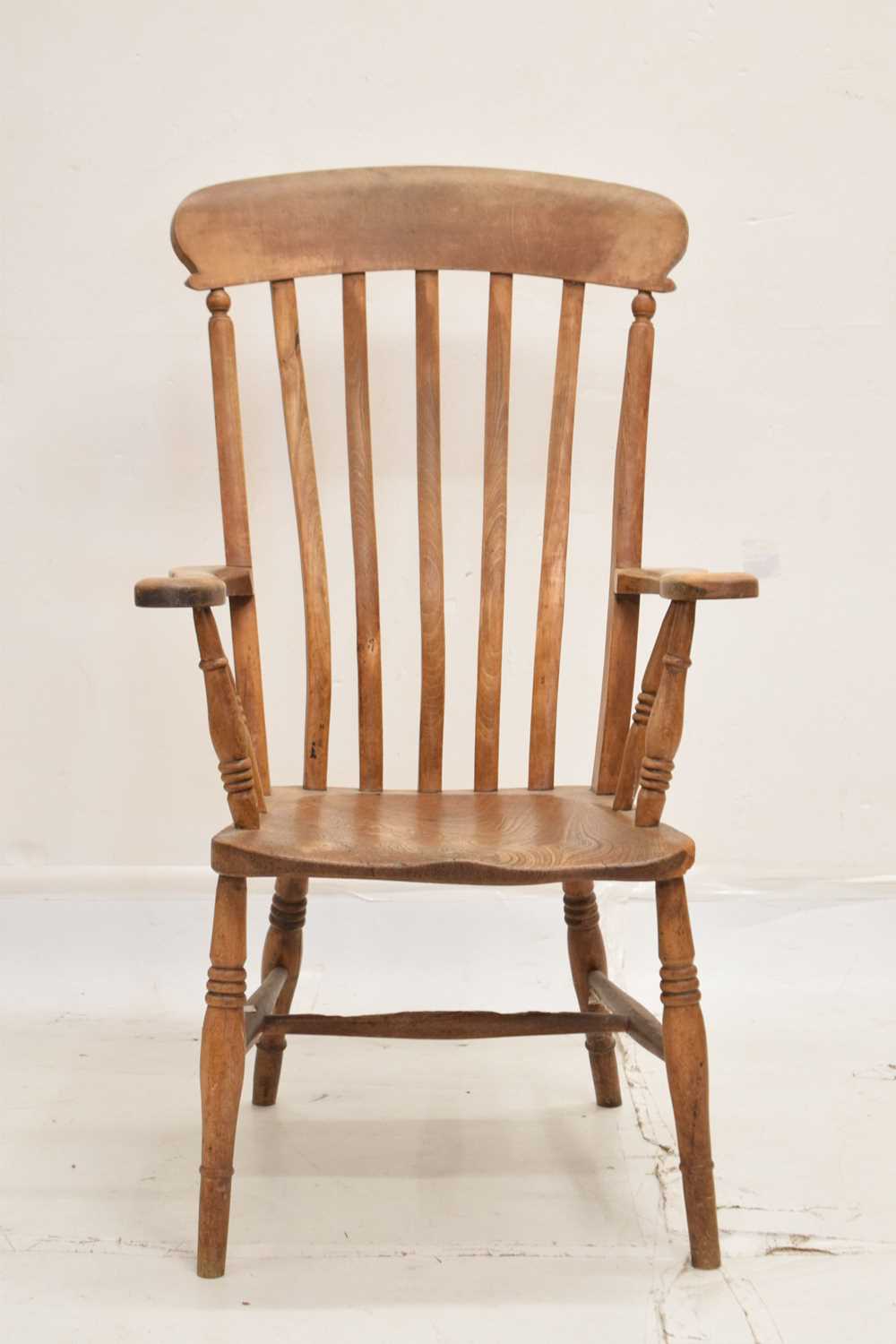 Mid 19th century ash and elm stick-back country chair - Image 2 of 7