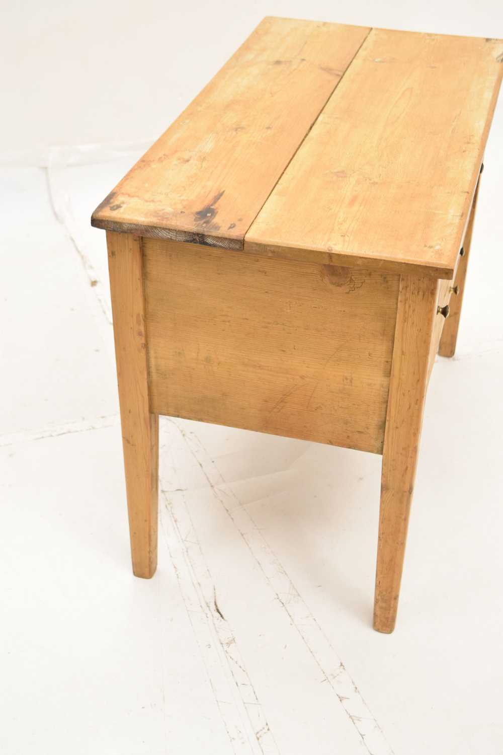 Victorian pine low chiffonier/desk - Image 9 of 11
