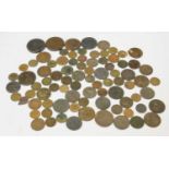 Quantity of copper coinage to include George III 'Cartwheel' pennies and twopennies, etc