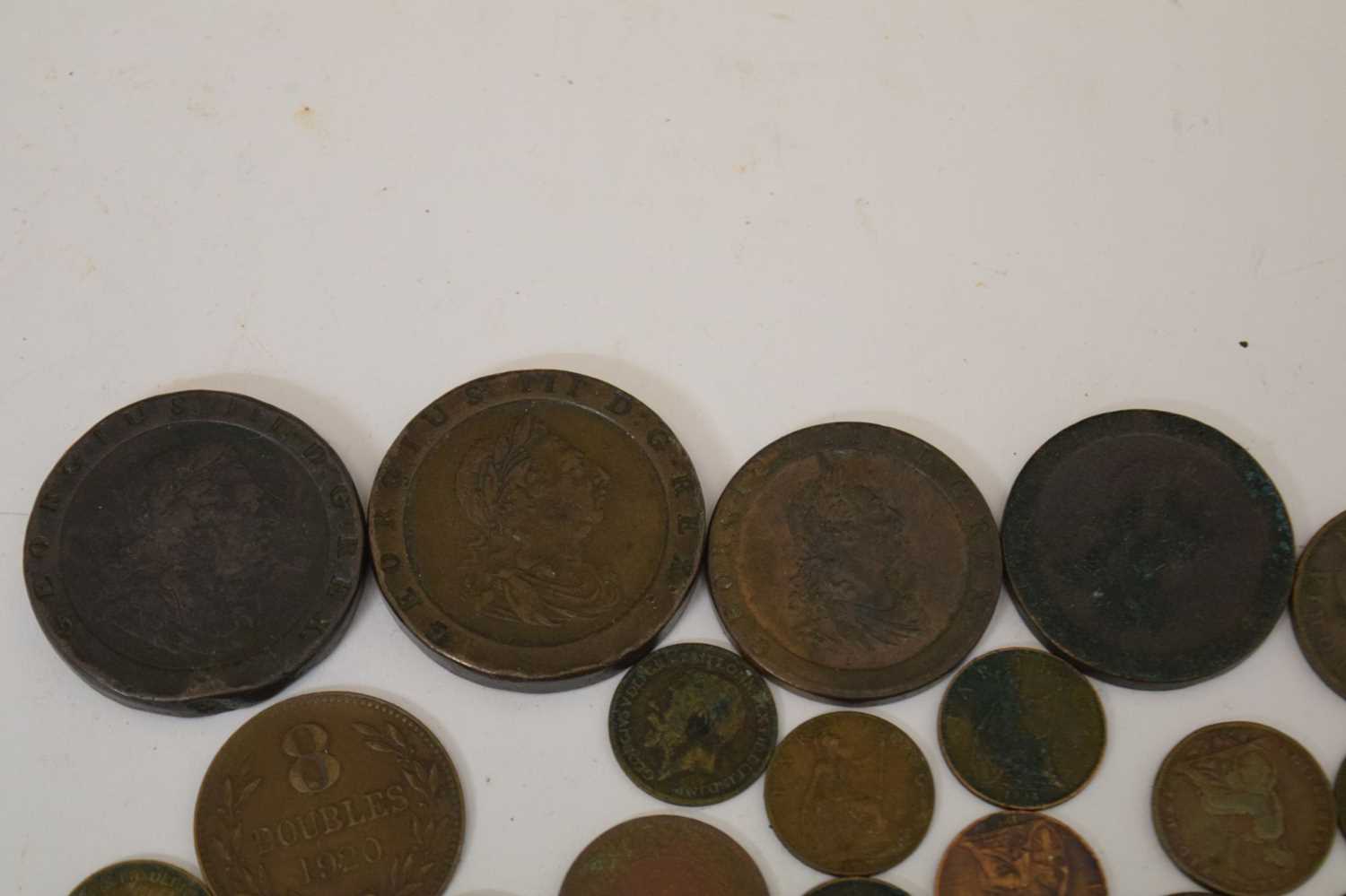 Quantity of copper coinage to include George III 'Cartwheel' pennies and twopennies, etc - Image 2 of 6