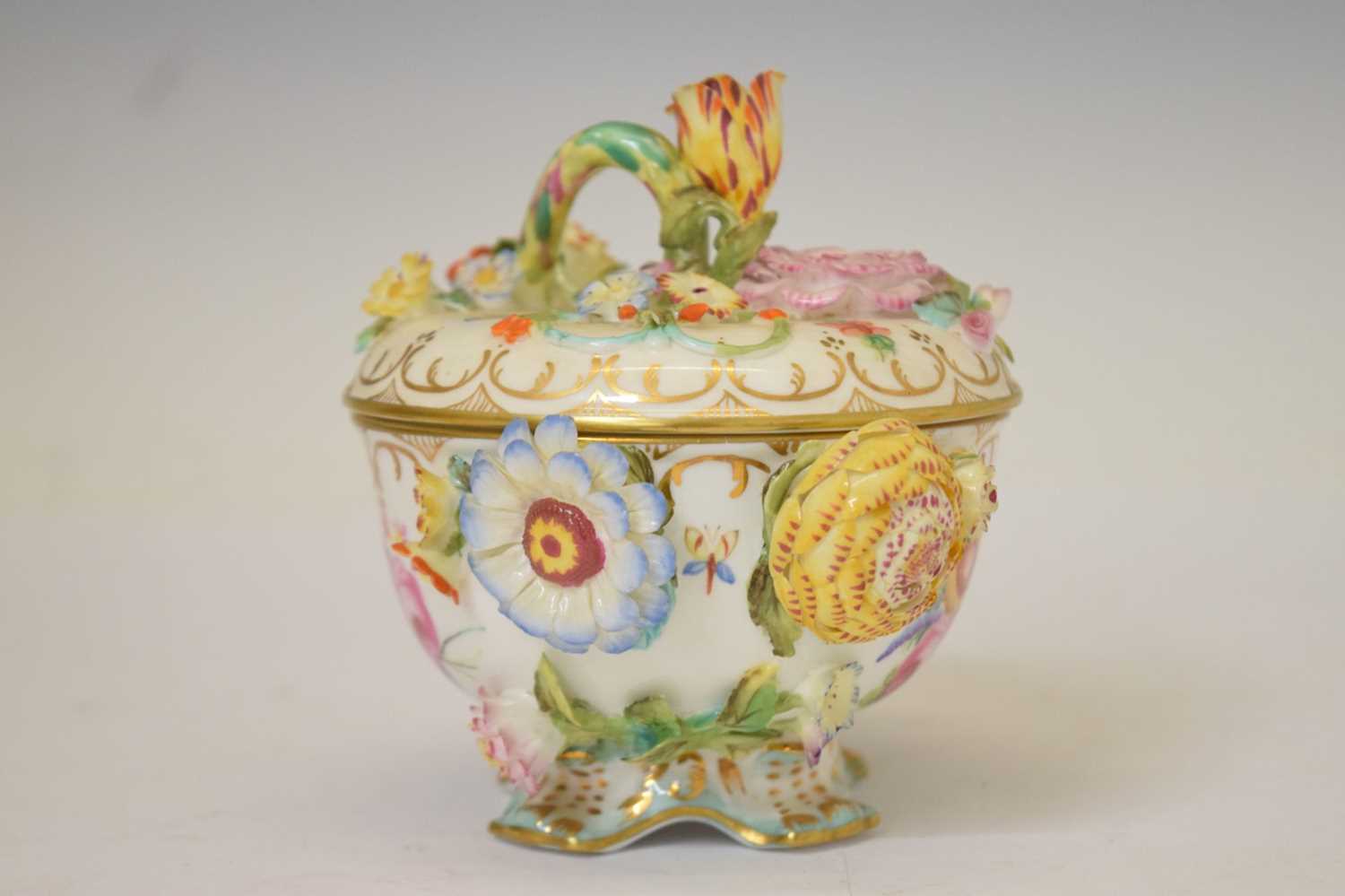 Coalbrookdale by Coalport floral encrusted porcelain lidded pot - Image 2 of 7