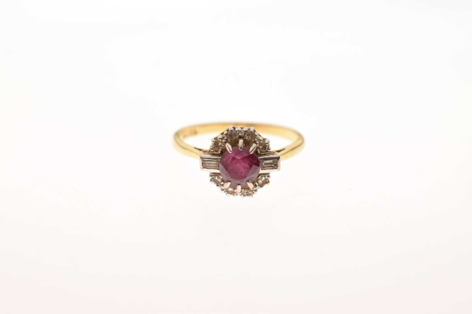 Ruby and diamond 18ct gold cluster ring - Image 2 of 6