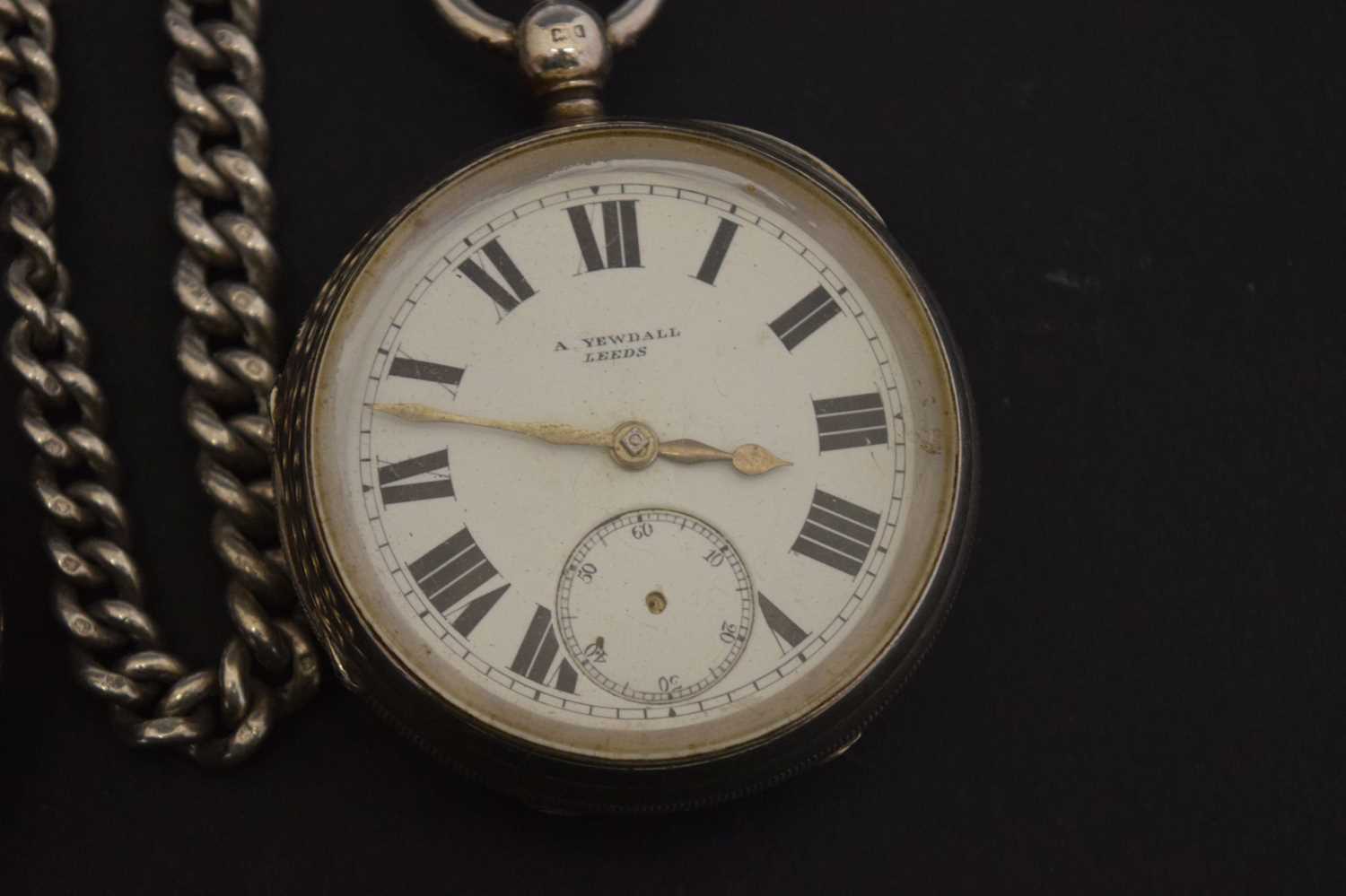 Edwardian silver cased open-face pocket watch - Image 3 of 11