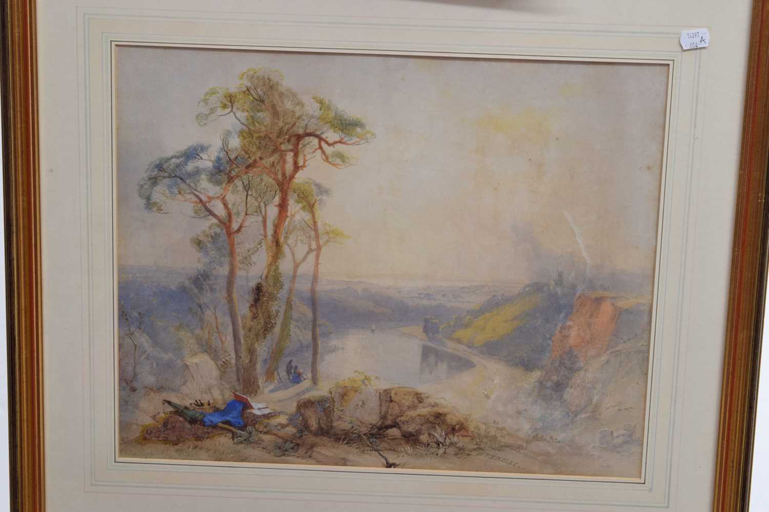 James Baker Pyne (1800-1870) - Watercolour - 'Westward evening view’ - Image 13 of 13