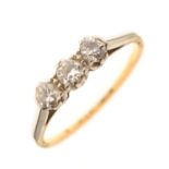Diamond three-stone ring