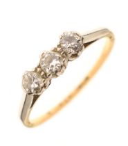 Diamond three-stone ring