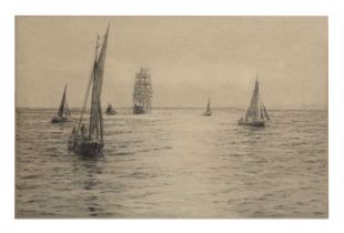 Rowland Langmaid (1897-1956) - Signed etching - 'Silver Solent'