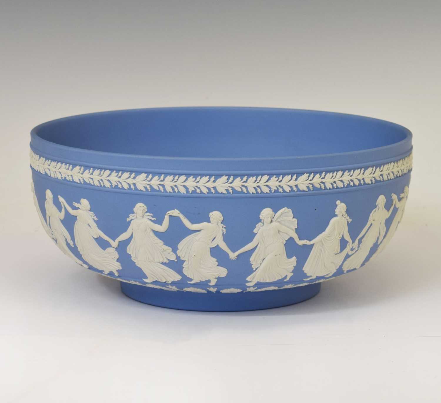 Late 20th century Wedgwood blue jasperware ‘Dancing Hours’ bowl