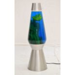 Large modern lava lamp in green and blue