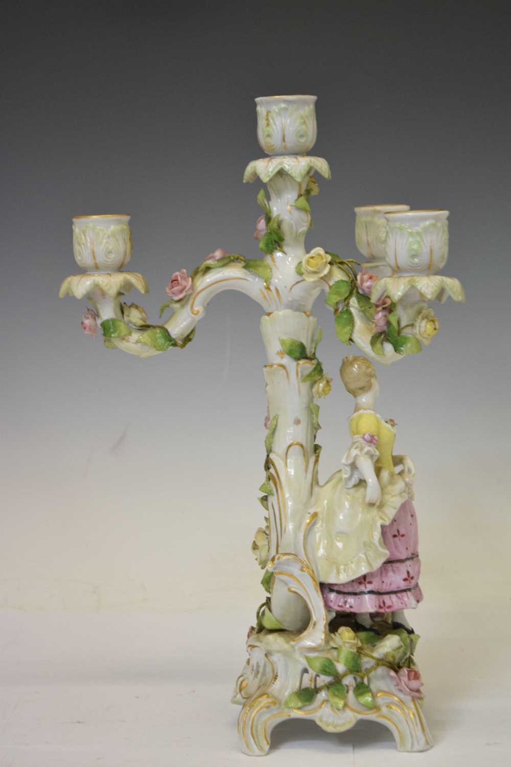 Pair of German porcelain candelabras - Image 3 of 9