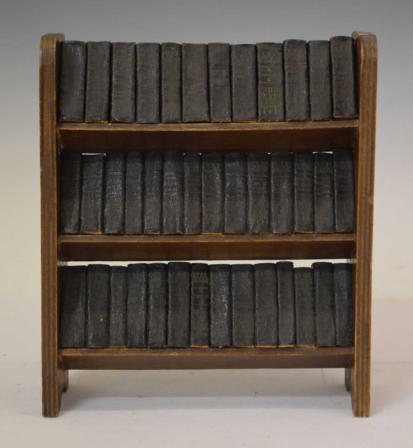 Works of William Shakespeare forty miniature volumes with miniature bookcase, circa 1930