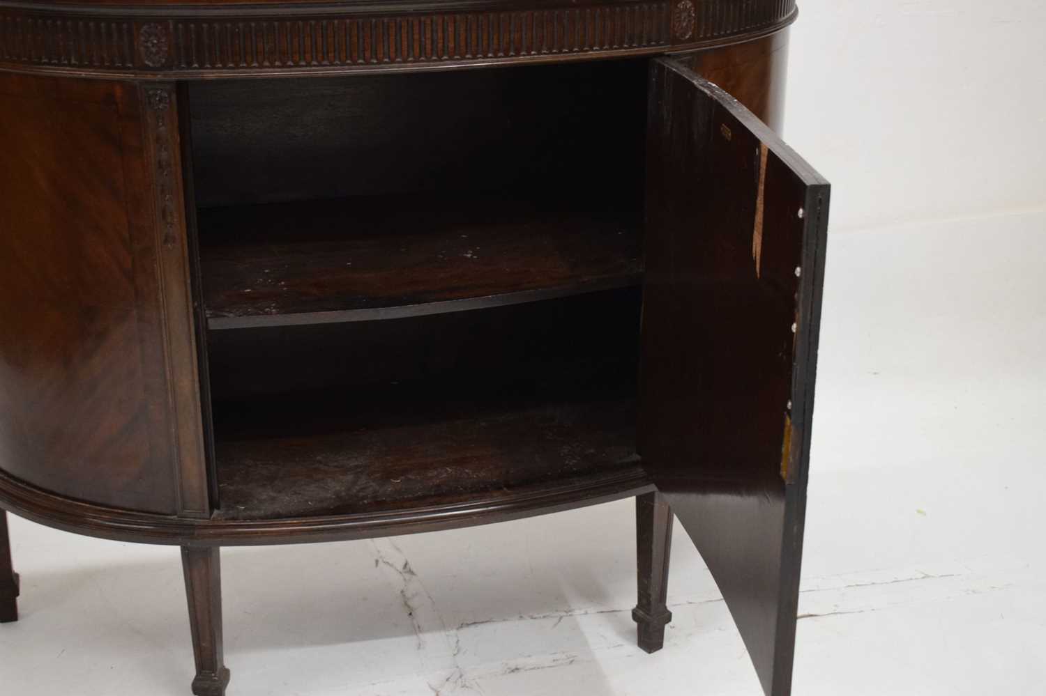 Pair of 1920s inlaid mahogany demi-lune side cabinets in the Adam Revival taste - Image 14 of 15
