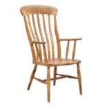 Mid 19th century ash and elm stick-back country chair