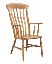Mid 19th century ash and elm stick-back country chair