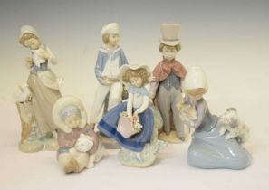 Lladro - Group of six porcelain figures