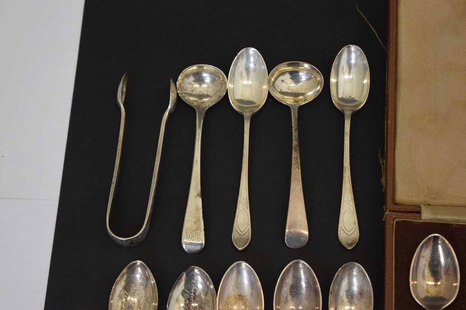 Quantity of silver teaspoons and condiment spoons, etc - Image 3 of 12