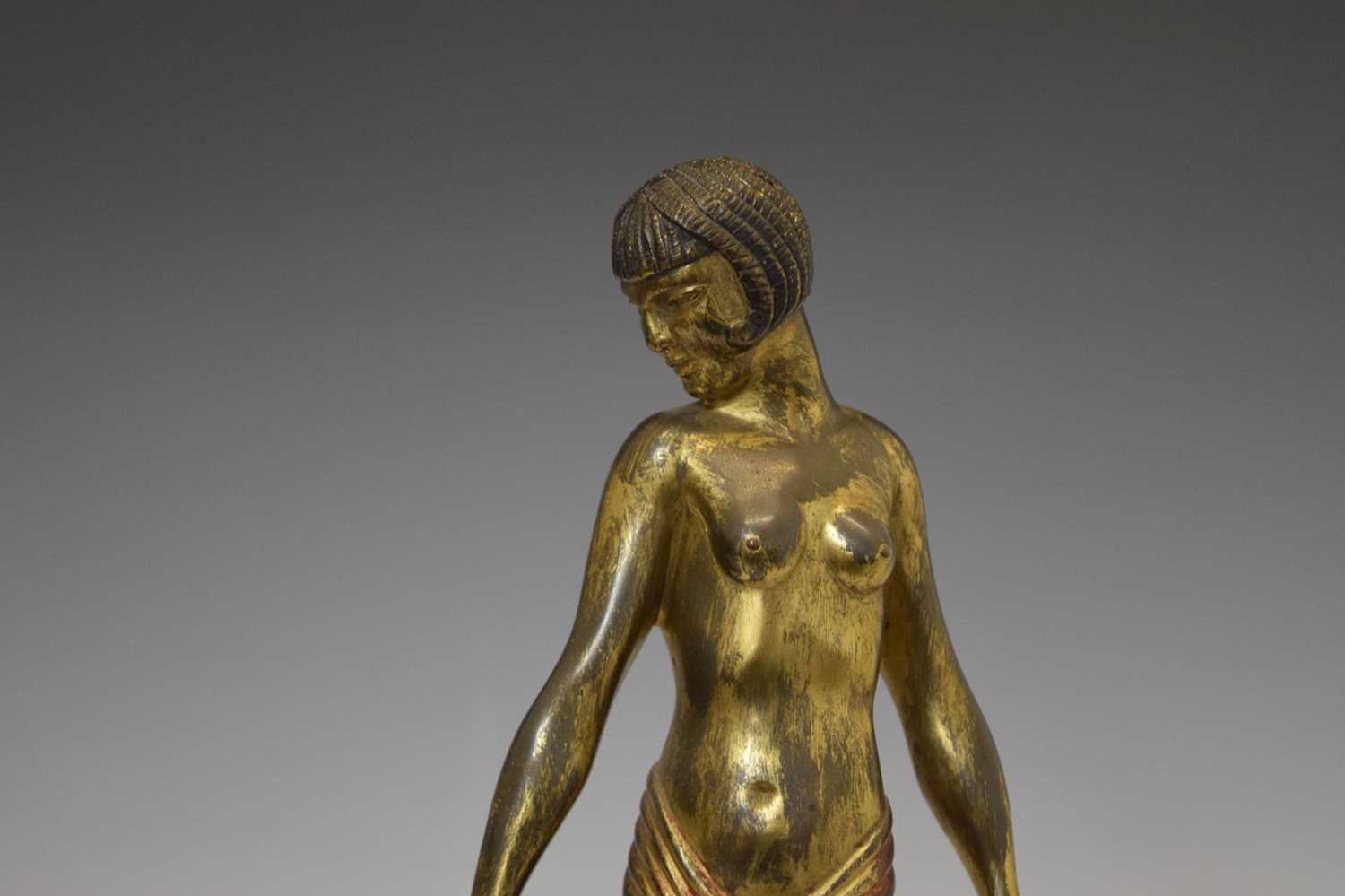 Reproduction bronzed figure of an Art Deco-style dancer - Image 3 of 9