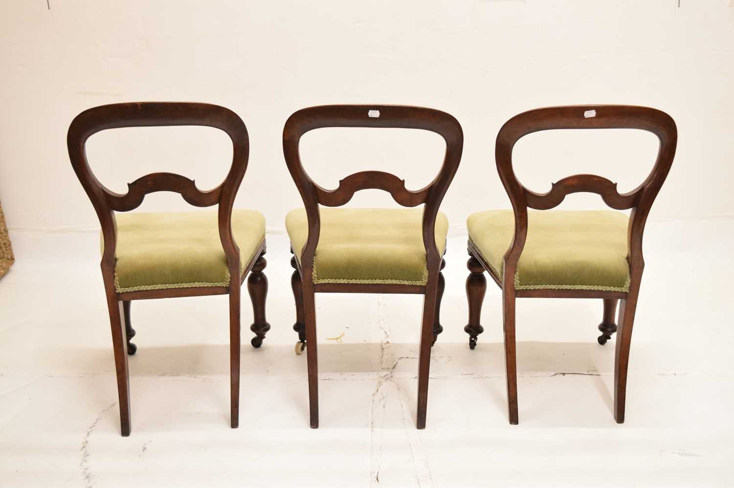 Set of six Victorian mahogany balloon back dining chairs - Image 11 of 17