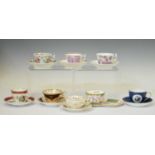 Eight various 19th century cups and saucers