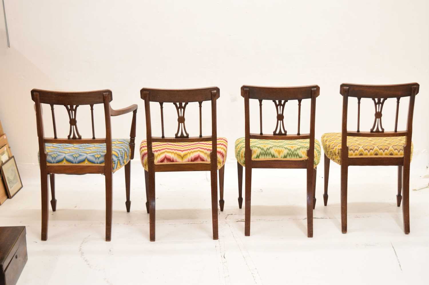 Set of eight Regency mahogany inlaid dining chairs - Image 16 of 20