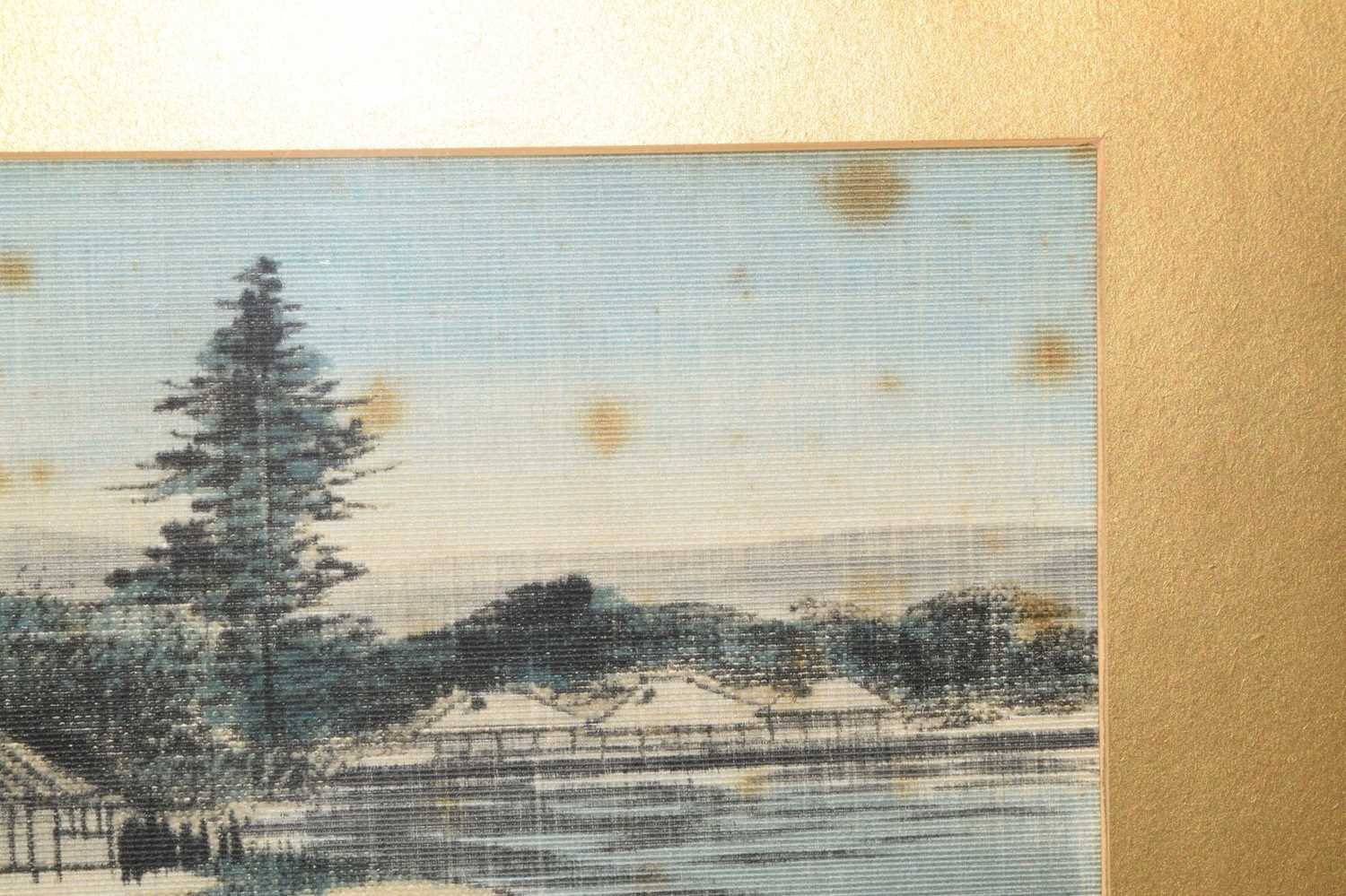 Early 20th century Japanese folding table screen with view of Mount Fuji - Image 7 of 33