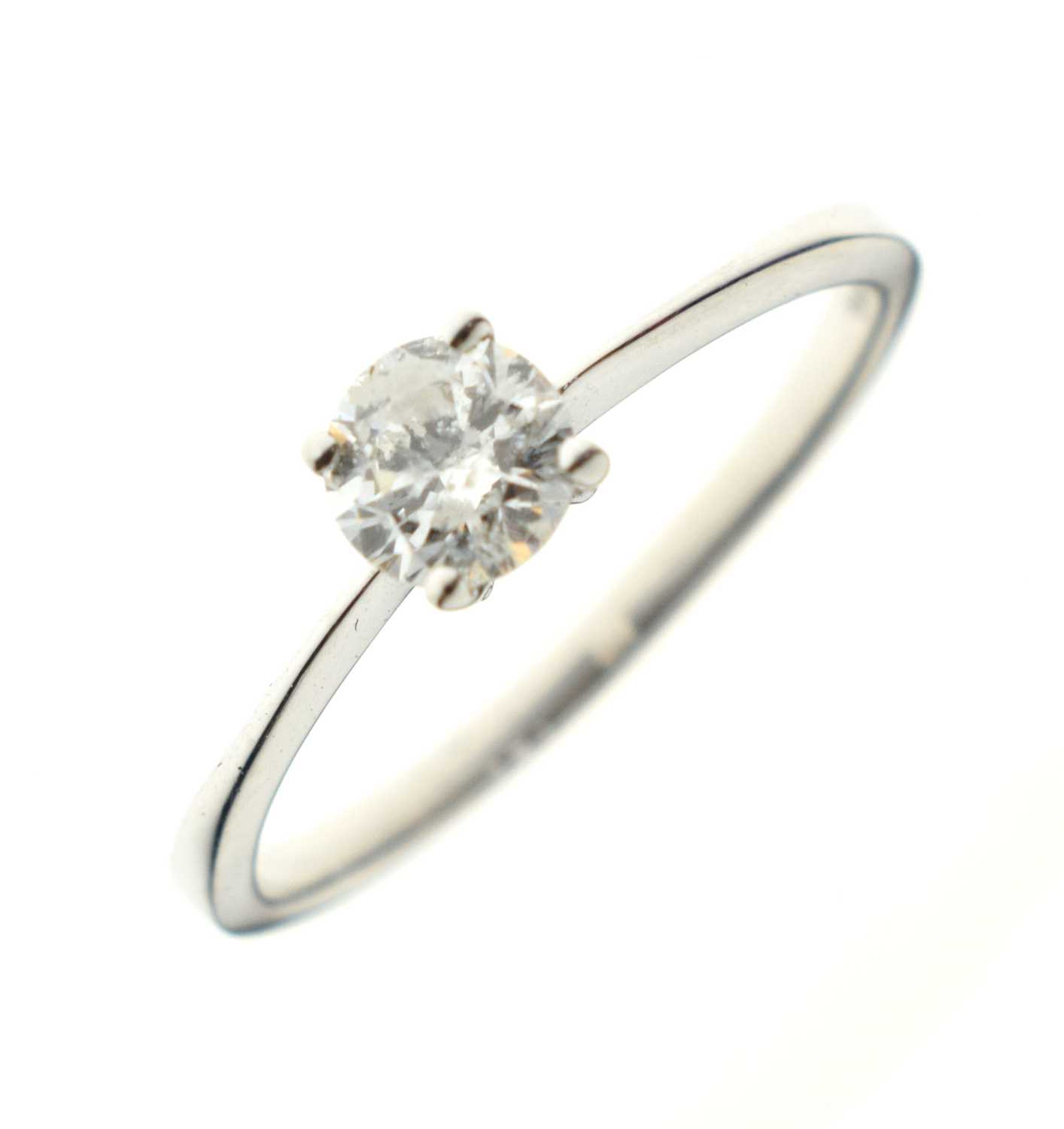 Platinum solitaire diamond ring