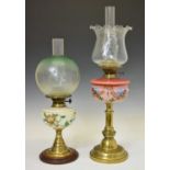 Two Victorian oil lamps