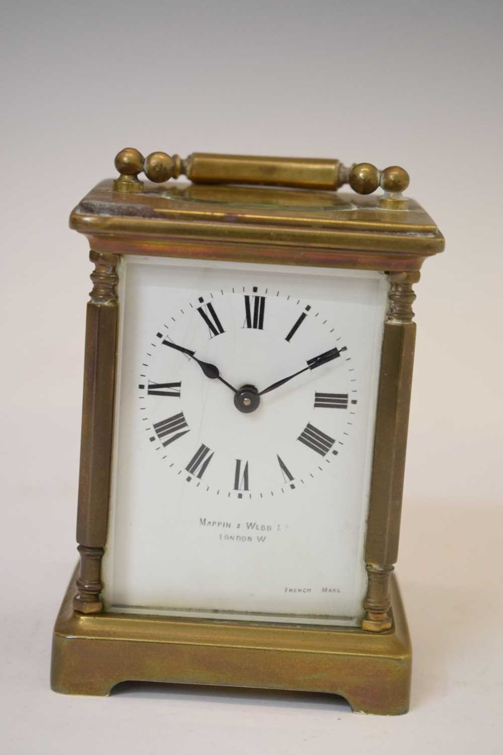 Morocco mounted desk clock and Mappin & Webb gilt metal carriage timepiece - Image 2 of 11