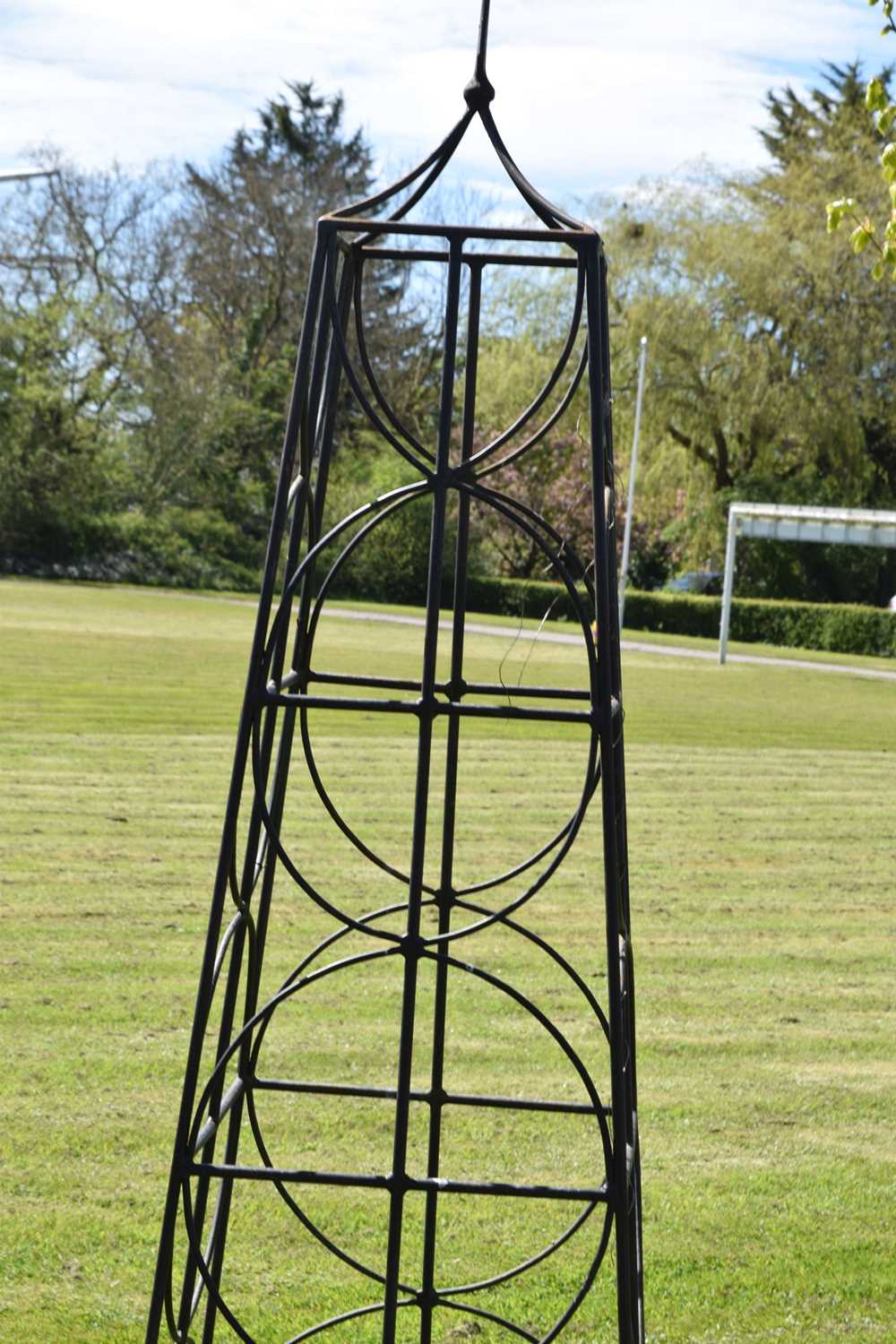 Two wrought iron bean frame obelisks - Image 5 of 7