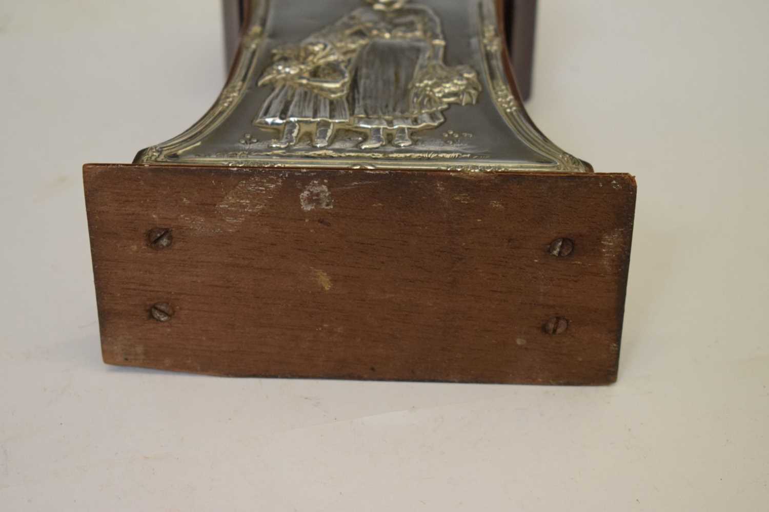 Edwardian silver fronted and mahogany miniature longcase clock - Image 6 of 7