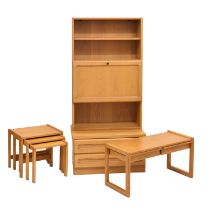 Suite of Hulsta light oak modular furniture