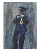 Howard Dicks (British, 20th century) - Oil on board - Salvation Army Bandsman