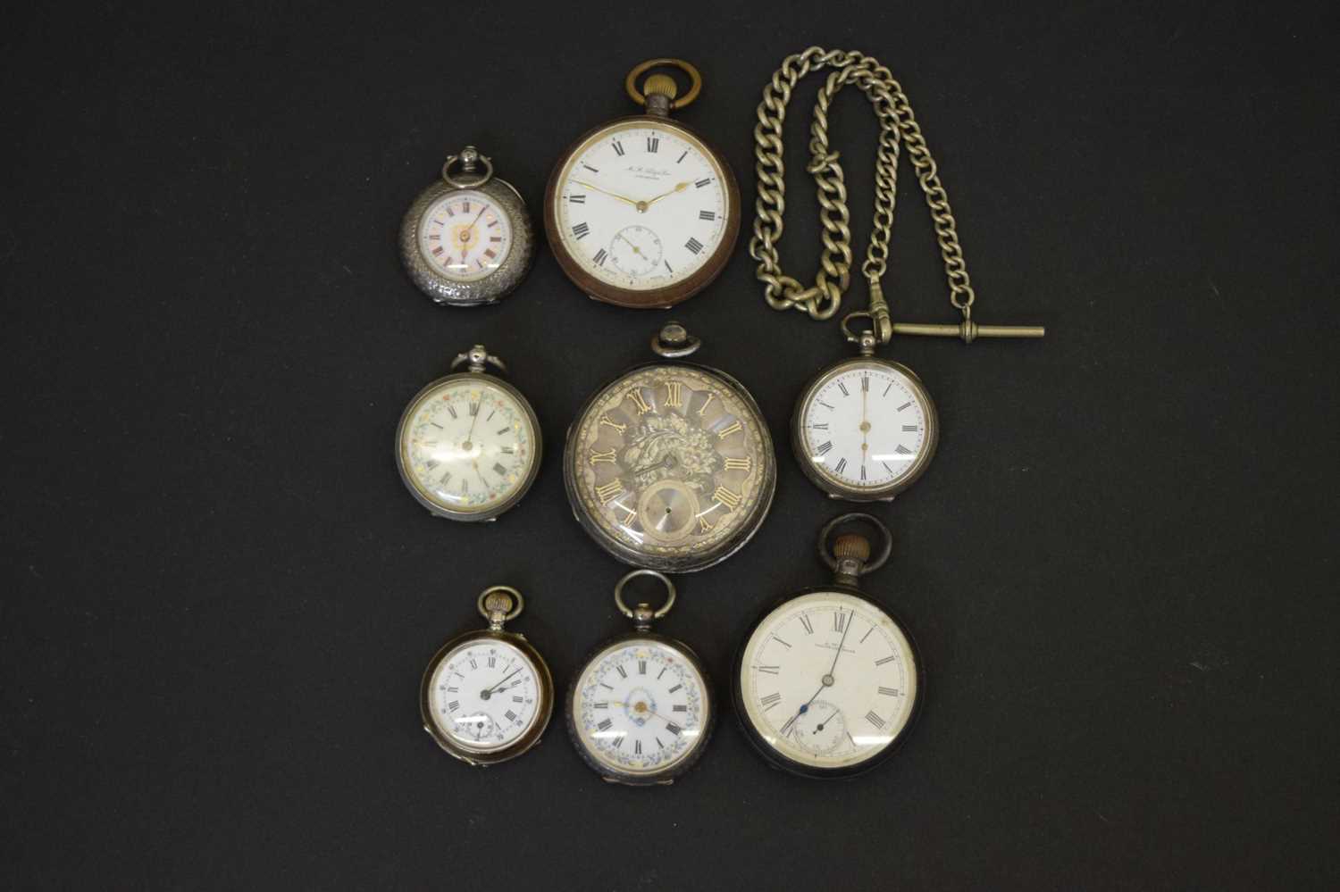 Victorian silver cased open-face pocket watch and assorted fob watches - Image 2 of 12