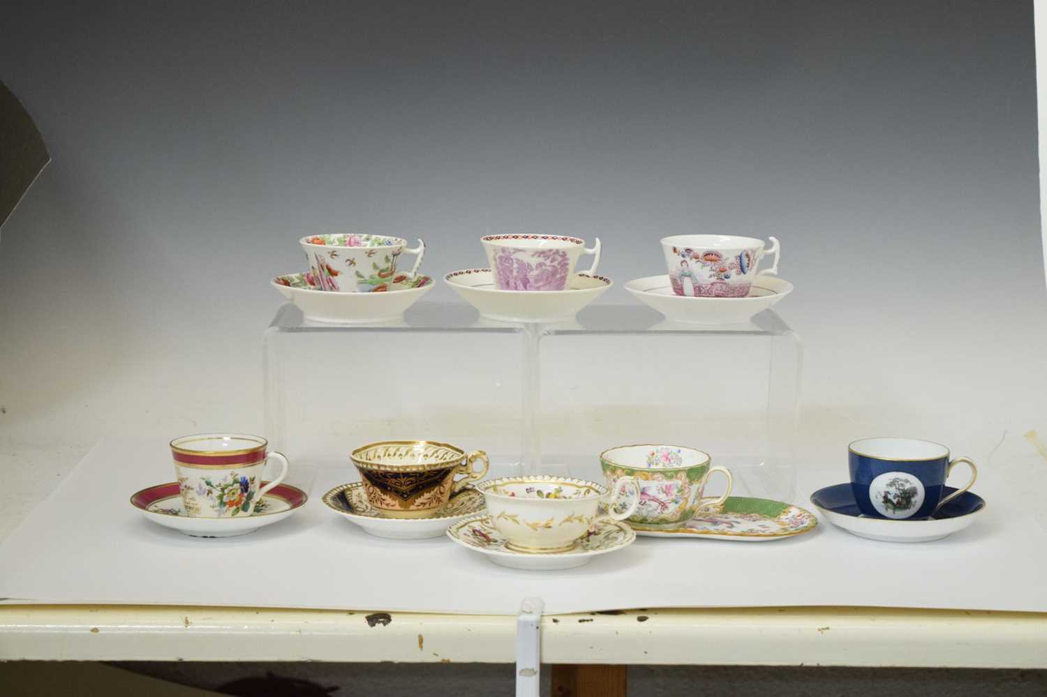 Eight various 19th century cups and saucers - Image 2 of 14