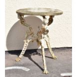 Victorian white painted cast iron pub table