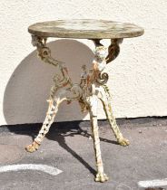 Victorian white painted cast iron pub table