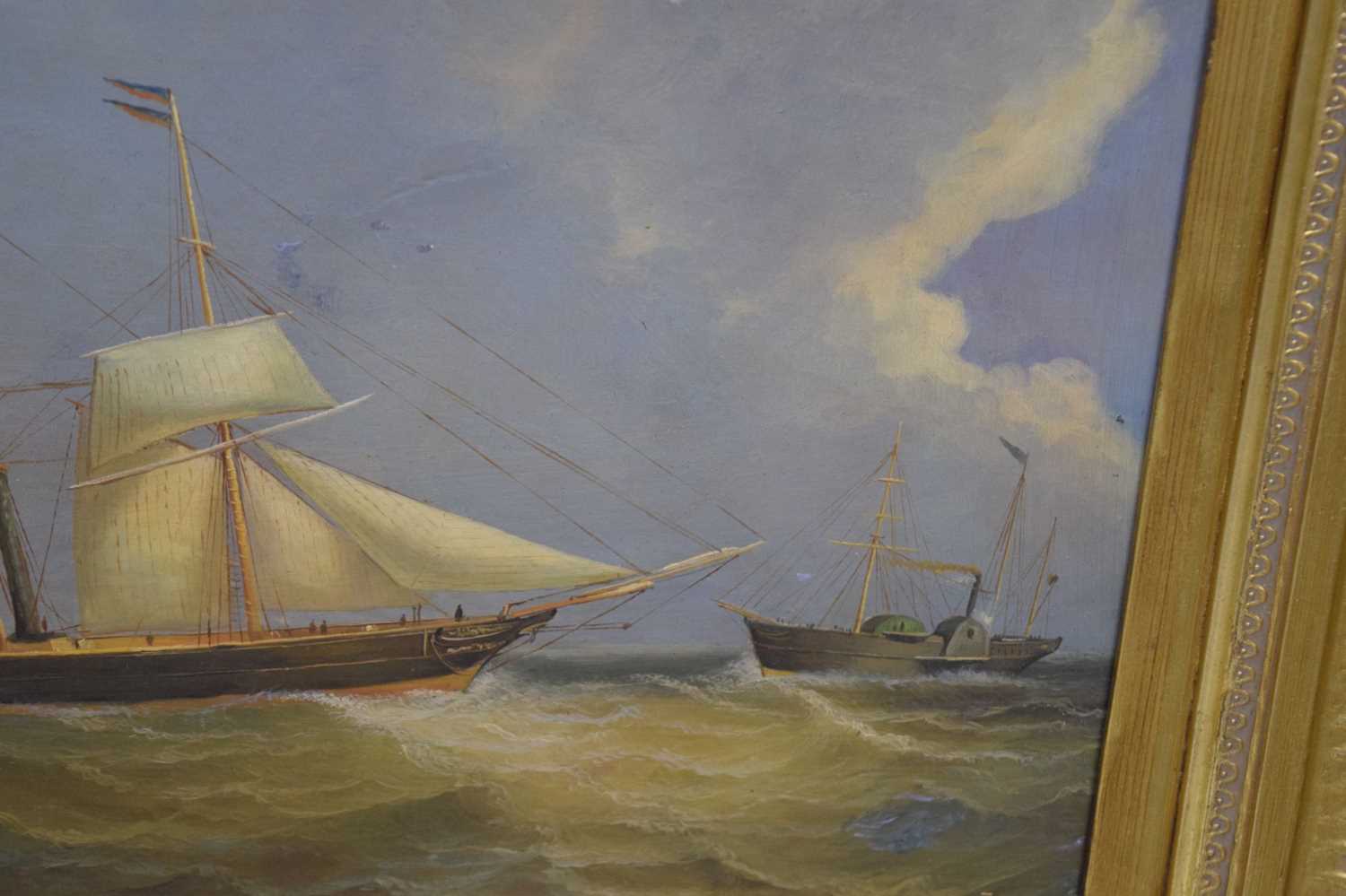 20th century Continental School - Oil on panel - Pair of maritime studies - Image 6 of 15