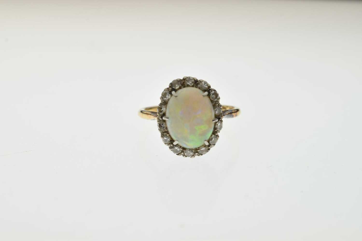 Opal and diamond cluster ring - Image 4 of 7