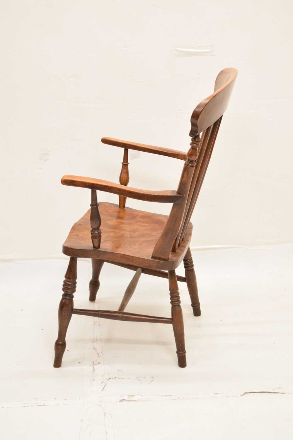 Late Victorian lath-back kitchen chair - Image 7 of 8