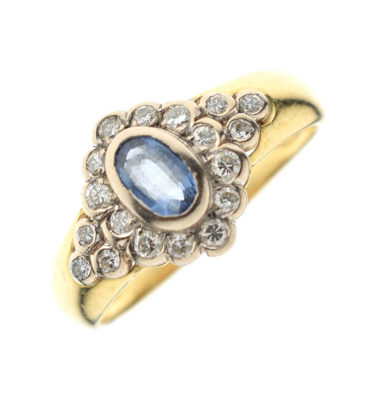 18ct gold sapphire and diamond dress ring