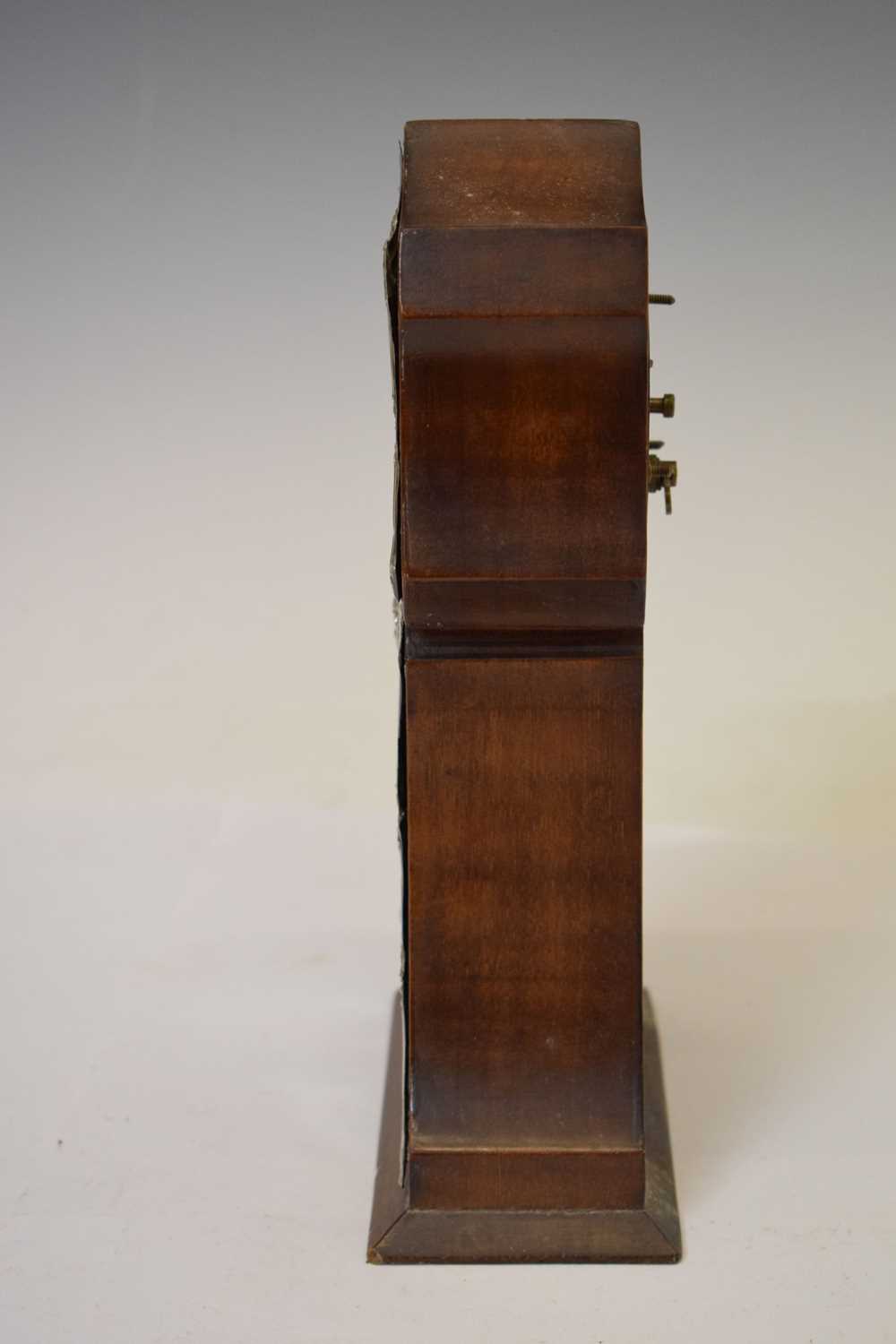 Edwardian silver fronted and mahogany miniature longcase clock - Image 5 of 7