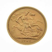 Elizabeth II gold sovereign, 1967