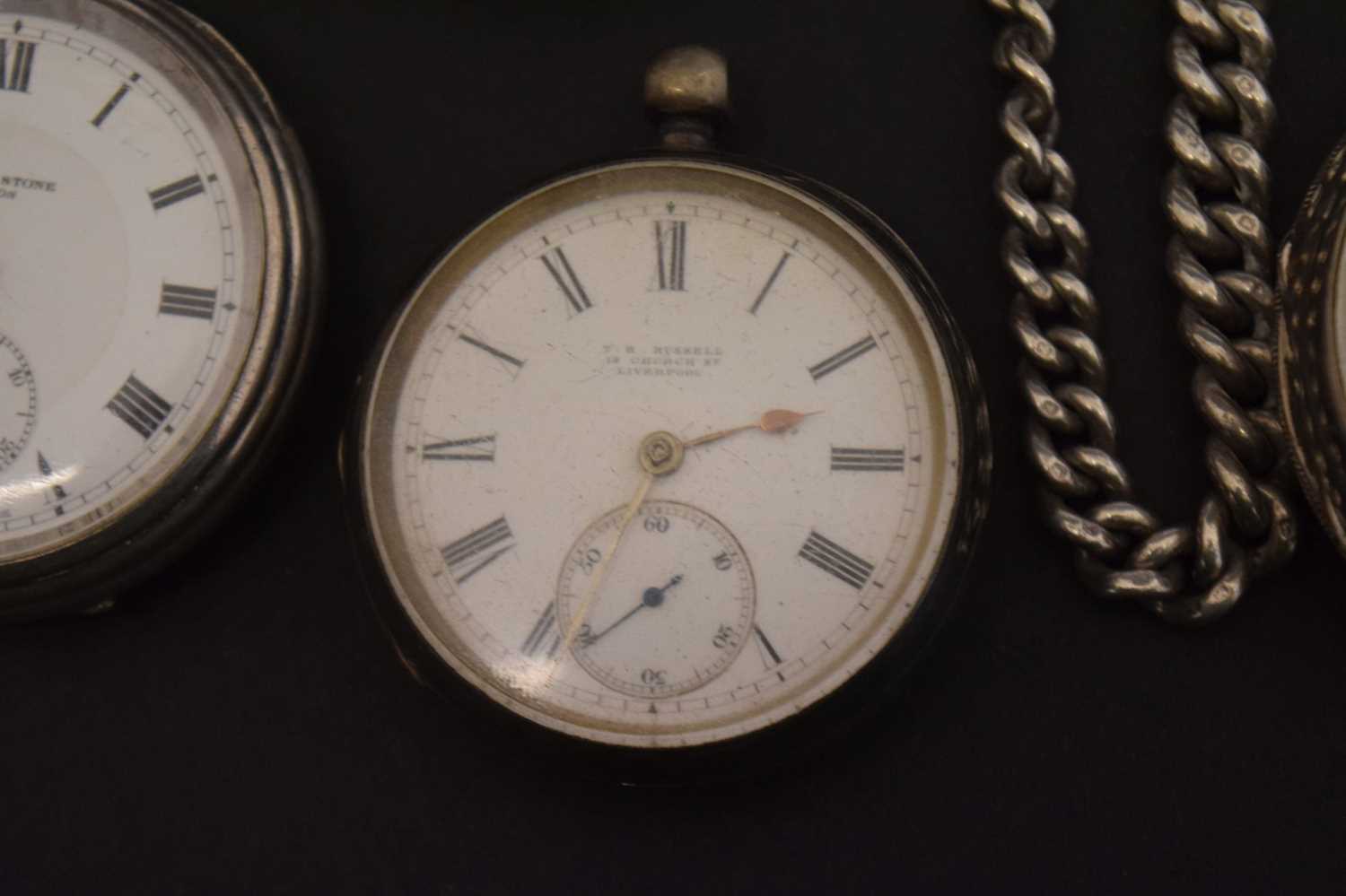 Edwardian silver cased open-face pocket watch - Image 4 of 11