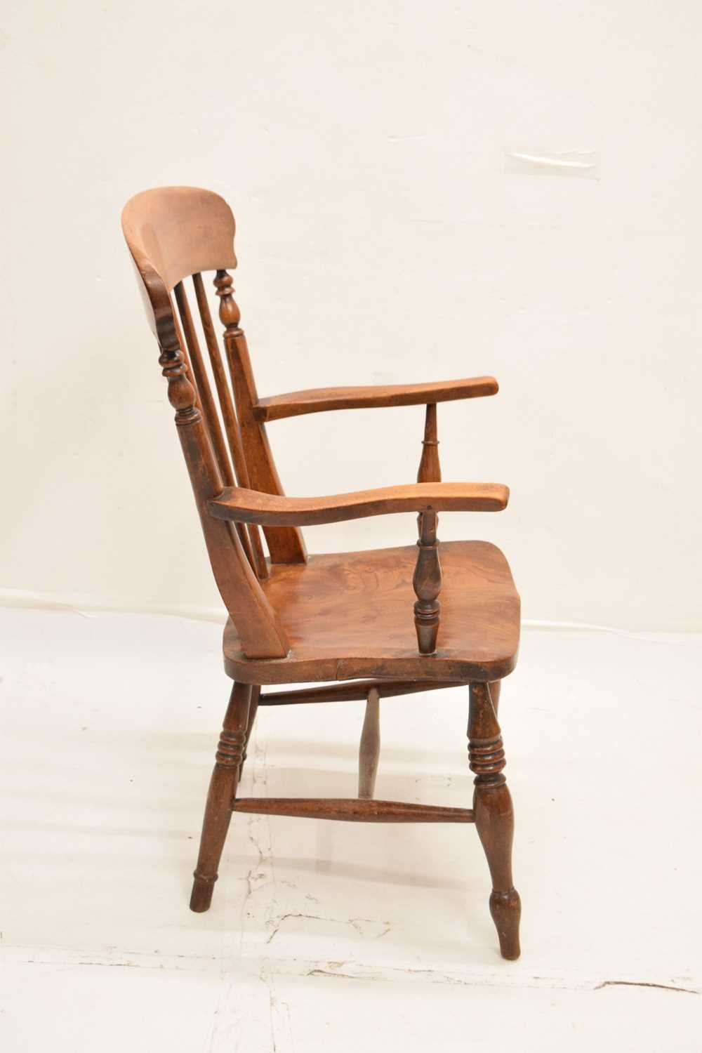 Late Victorian lath-back kitchen chair - Image 5 of 8