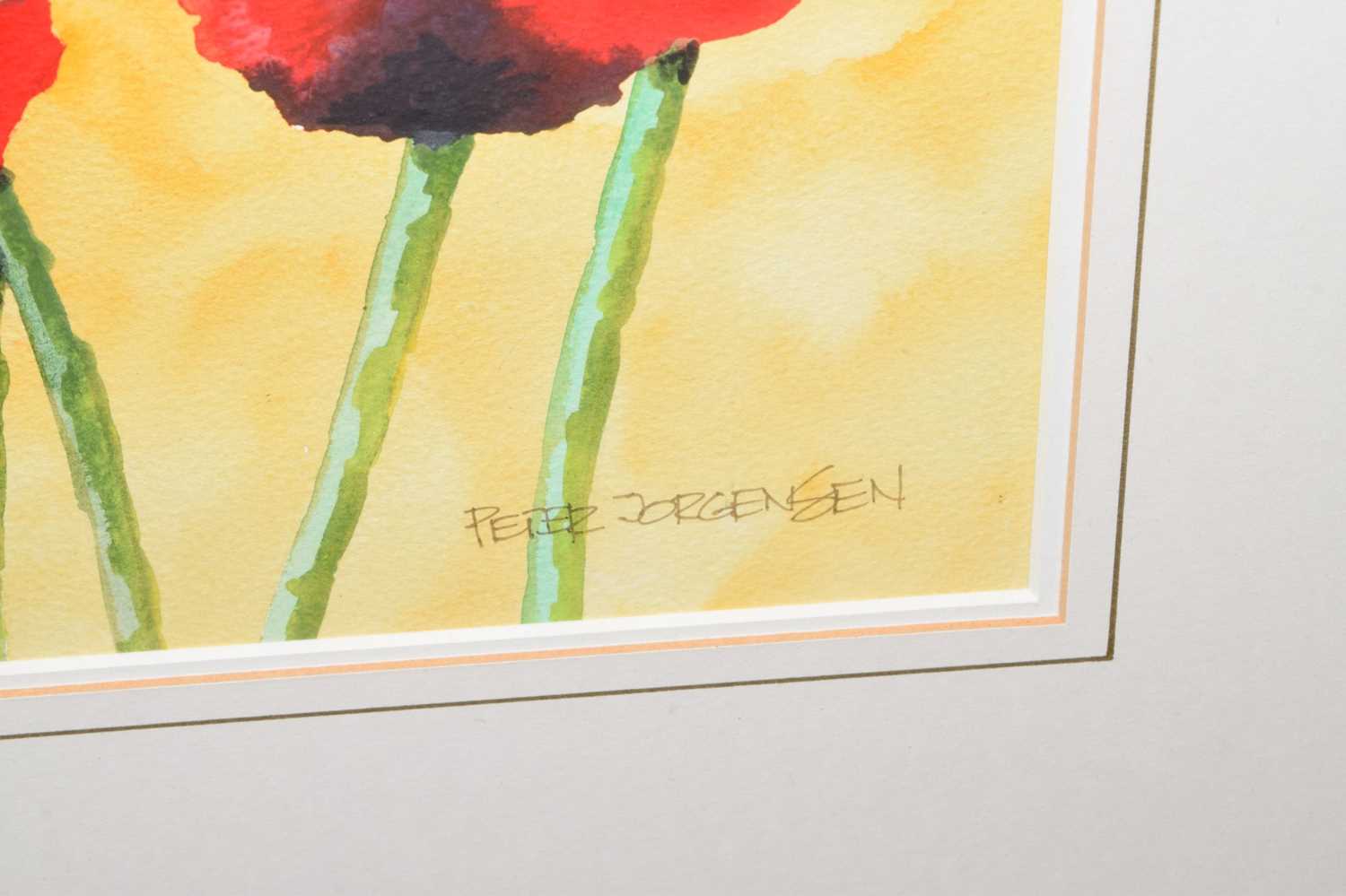 Peter Jorgensen - Watercolour - Poppies - Image 3 of 8