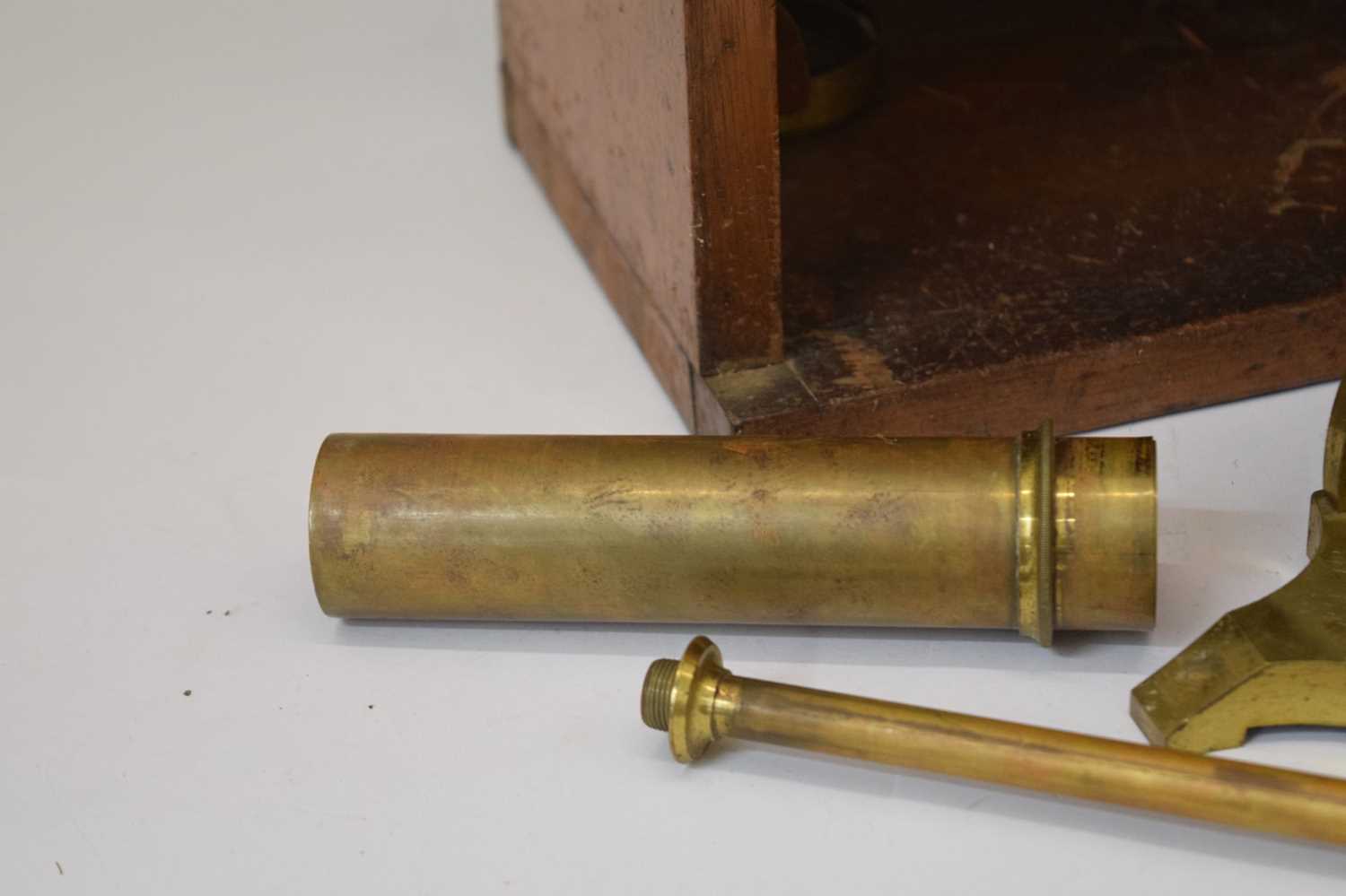 Victorian lacquered brass microscope, Long of London - Image 6 of 14