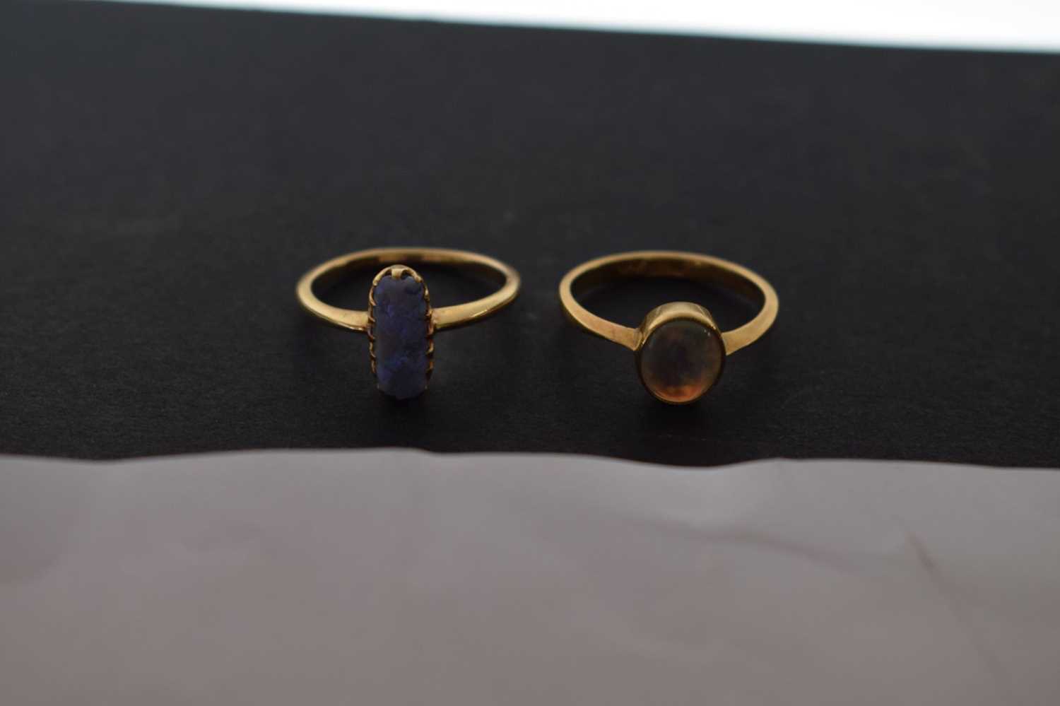 Two 18ct yellow gold opal set rings - Image 6 of 6