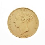 Queen Victoria Young Head/Shield Back gold half sovereign, 1864