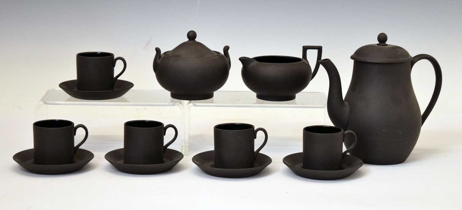 Wedgwood - Black basalt coffee set for five persons